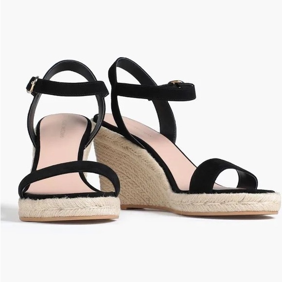 Gorgeous Stuart Weitzman Black Suede Wedge Sandals - Picture 11 of 11